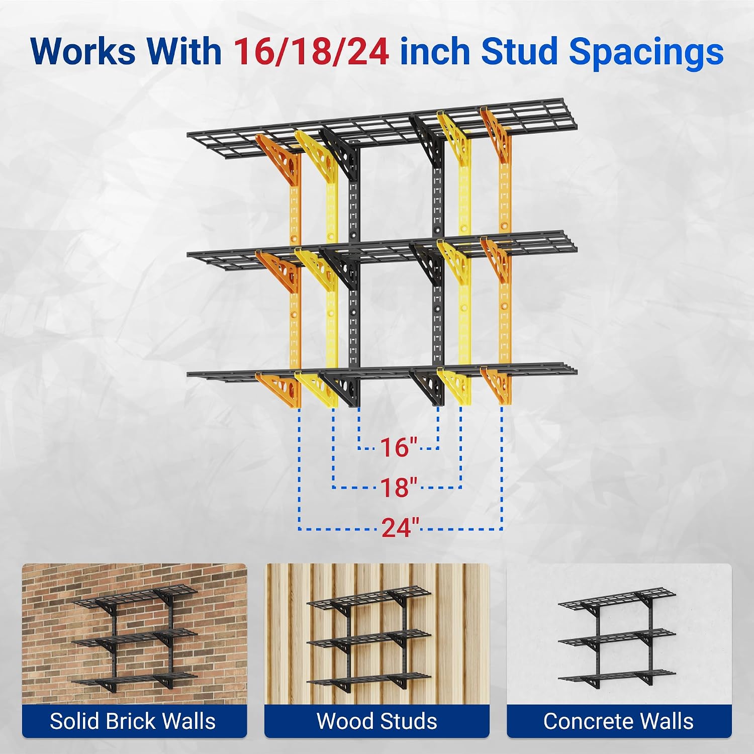 Adjustable Garage Wall Storage Shelving Unit