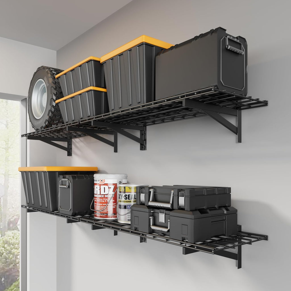 Heavy‑Duty Wall‑Mounted Garage Storage Shelves