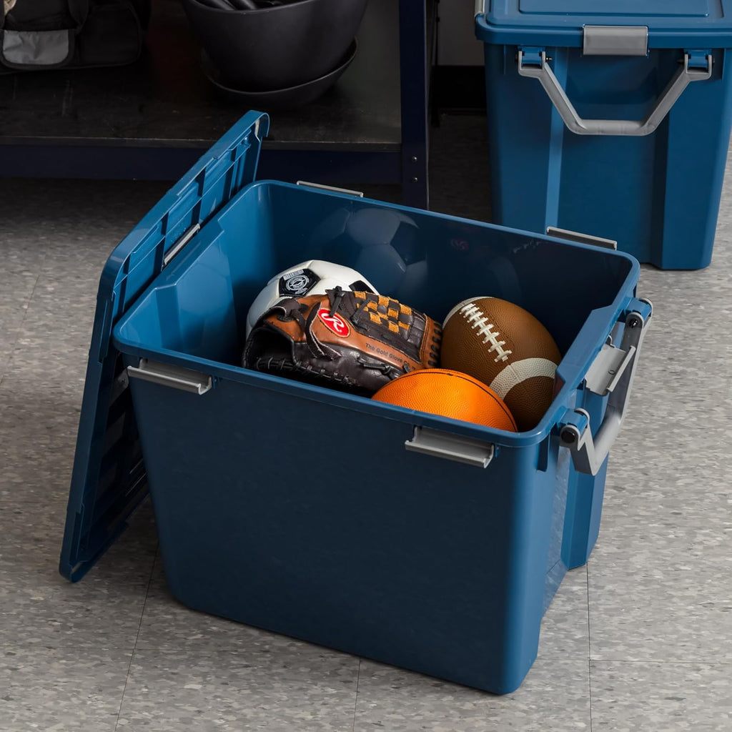 Navy Airtight Plastic Storage Bins