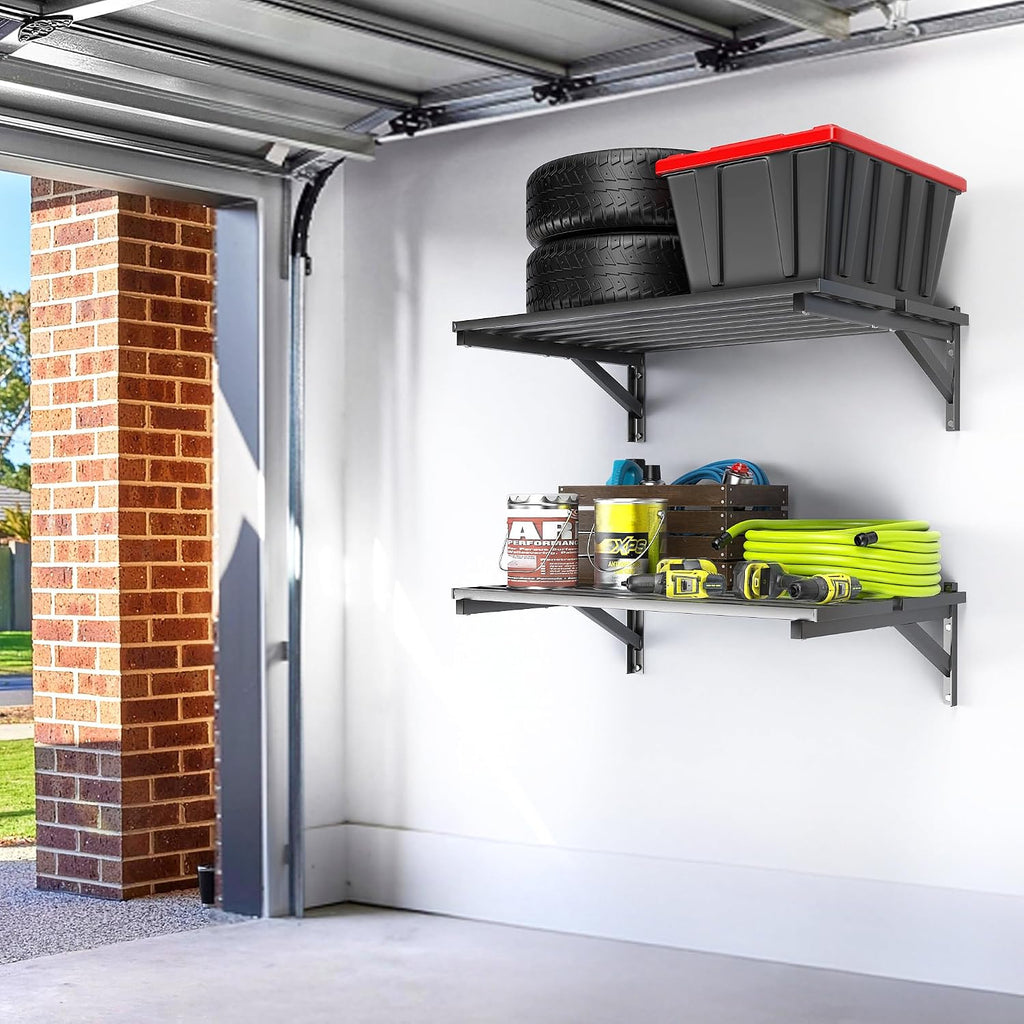 Heavy‑Duty Wall‑Mounted Garage Storage Shelves