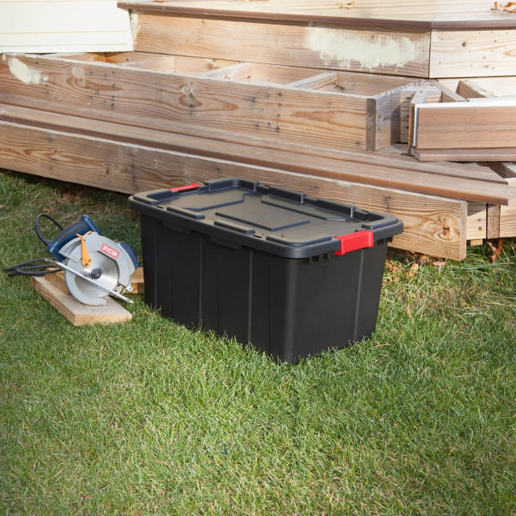 Black Heavy‑Duty Plastic Storage Totes