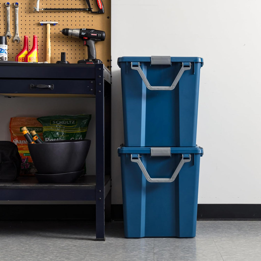 Navy Airtight Plastic Storage Bins