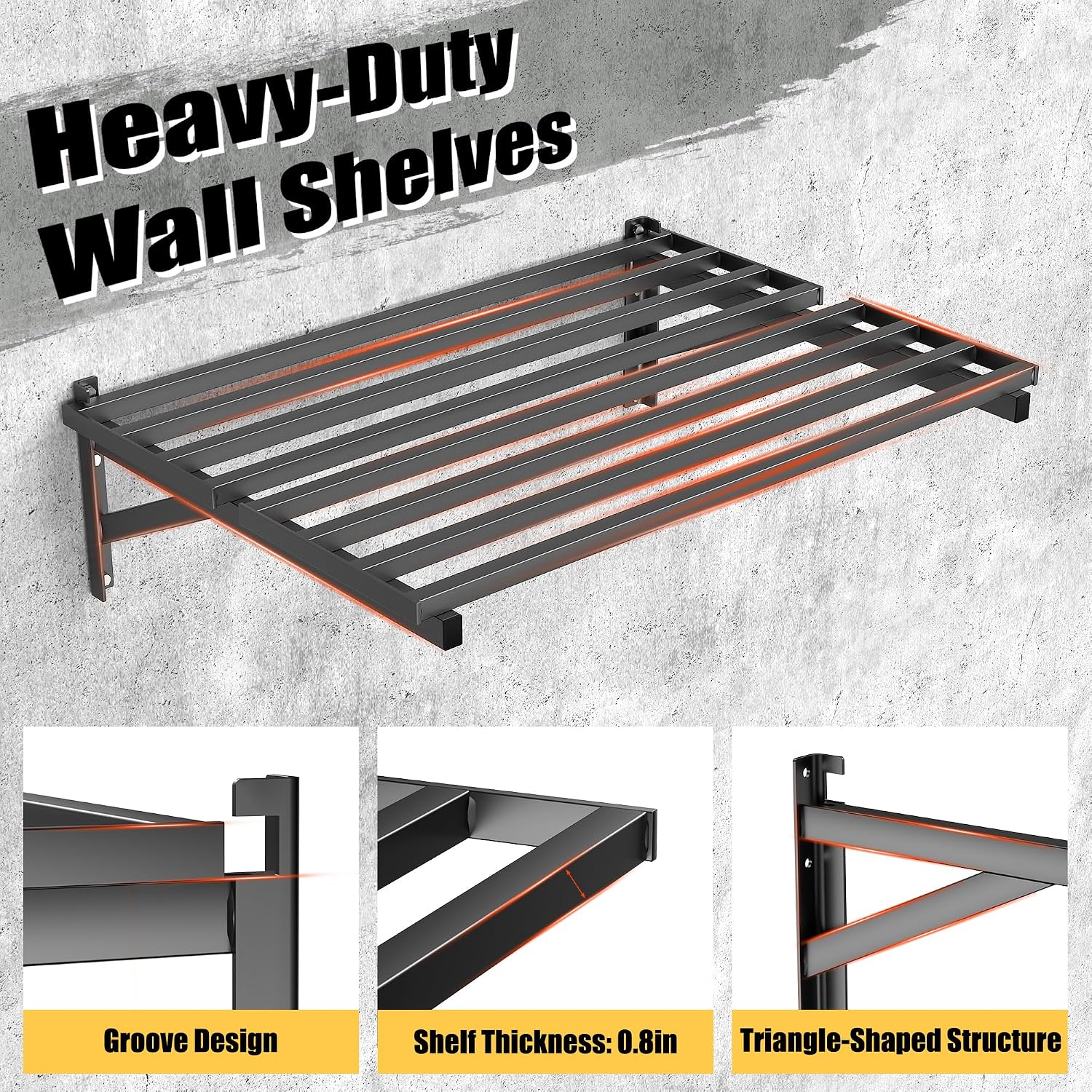 Heavy‑Duty Wall‑Mounted Garage Storage Shelves