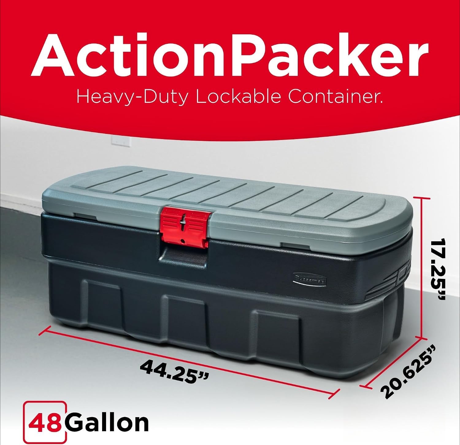 Lockable Black Plastic Storage Container Box